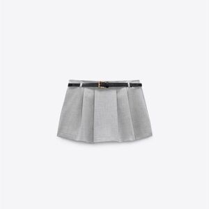 ZARA BELTED BOX PLEAT SKORT XS